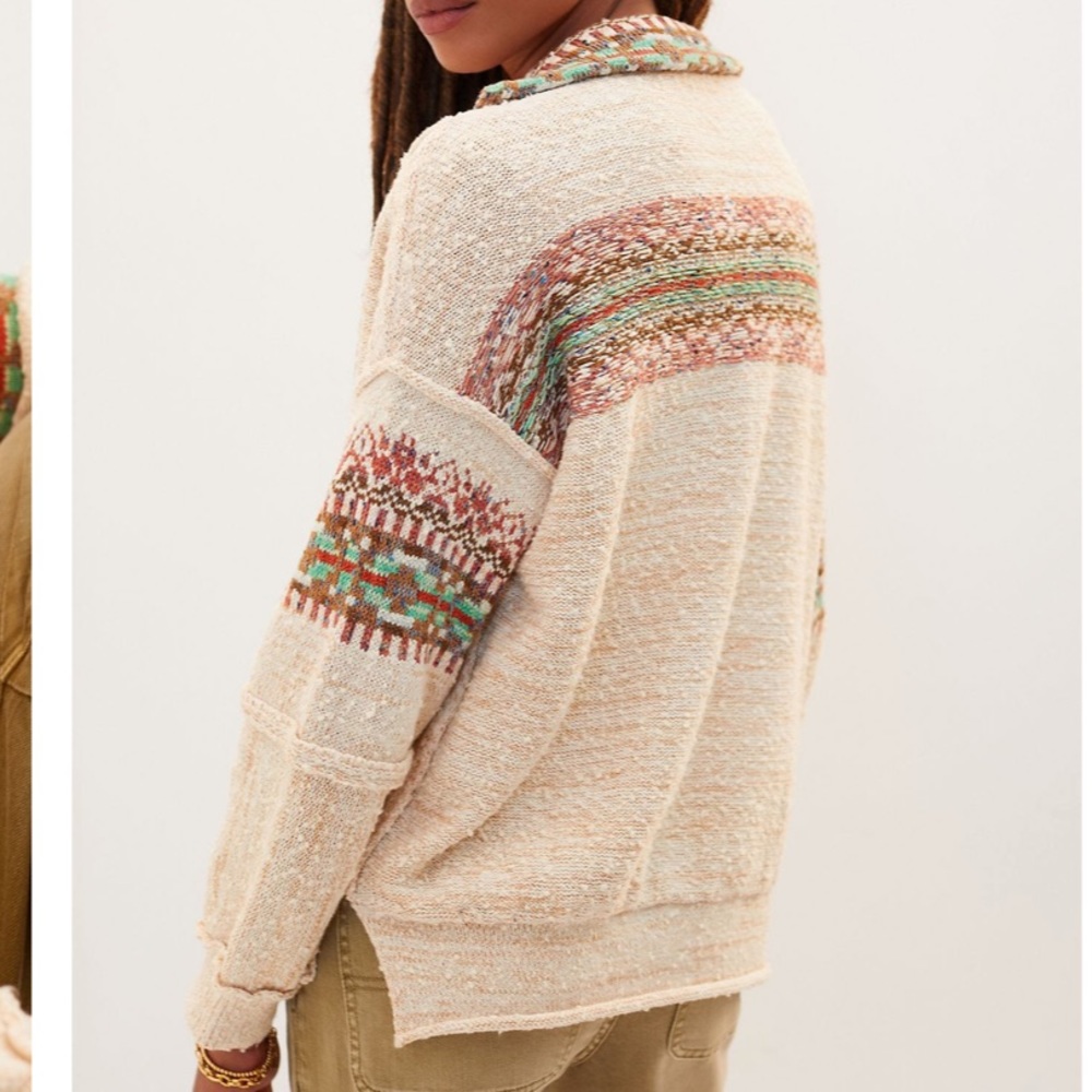 NWT Anthro Boucle Pilcro coastal pullover sweater